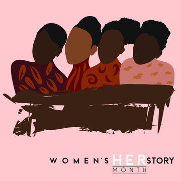 An Abstract Womens Her Story Month Poster On An Isolated Background