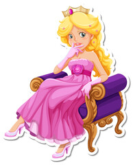 Beautiful princess cartoon character sticker
