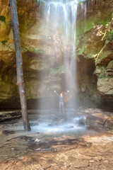 Fototapeta na wymiar Enjoying Lost Creek Falls, Lost Creek State Natural Area, Tennessee