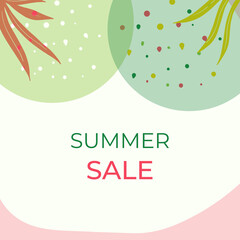 Social media stories and post creative Vector set. Background template with copy space for text and images design by abstract colored shapes, line arts , Tropical leaves warm color of the earth tone