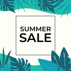 Fototapeta premium Abstract background designs, summer sale, social media promotional content. Vector illustration floral element