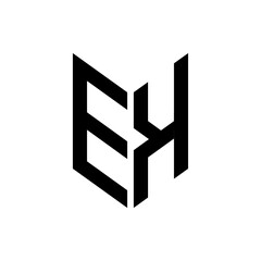 initial letters monogram logo black EK