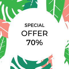 Hand drawn summer instagram posts or social media stories template. Can be use for floral wedding invitation, greeting card, banner, flier, business card and more