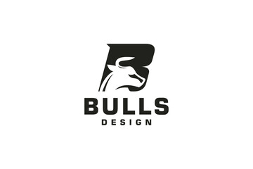 Letter B logo, Bull logo,head bull logo, monogram Logo Design Template Element