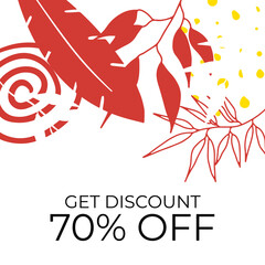 Obraz premium Hand drawn summer instagram posts or social media stories template. Can be use for floral wedding invitation, greeting card, banner, flier, business card and more