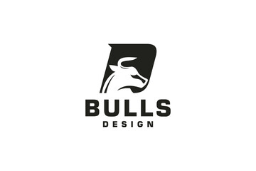 Letter D logo, Bull logo,head bull logo, monogram Logo Design Template Element