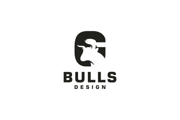 Letter G logo, Bull logo,head bull logo, monogram Logo Design Template Element