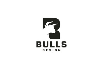 Letter R logo, Bull logo,head bull logo, monogram Logo Design Template Element