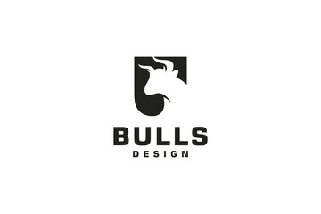 Letter U logo, Bull logo,head bull logo, monogram Logo Design Template Element