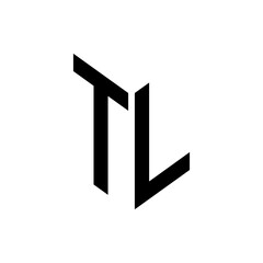 initial letters monogram logo black TL