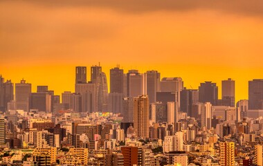 東京風景　新宿　夕景