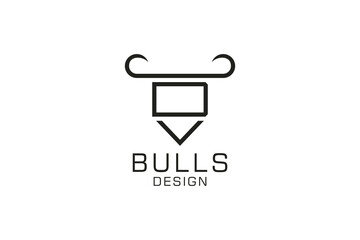 Letter D logo, Bull logo,head bull logo, monogram Logo Design Template Element