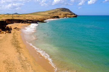 sea and beach of the colombian caribbean in la guajira