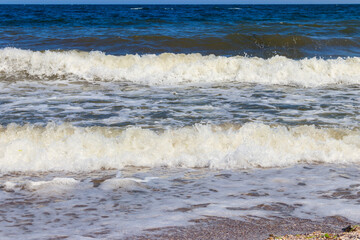 View of the stormy Black sea in Bulgaria