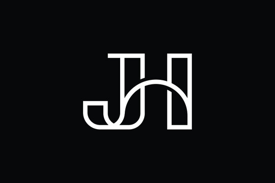 JH logo letter design on luxury background. HJ logo monogram initials letter concept. JH icon logo design. HJ elegant and Professional letter icon design on black background. J H HJ JH