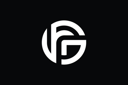 GF logo letter design on luxury background. FG logo monogram initials letter concept. GF icon logo design. FG elegant and Professional letter icon design on black background. G F FG GF