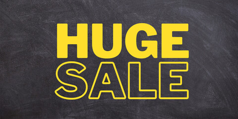 huge sale sign on blackboard