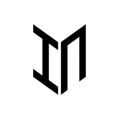 initial letters monogram logo black IN