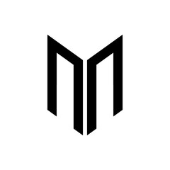 initial letters monogram logo black NN