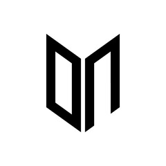 initial letters monogram logo black ON