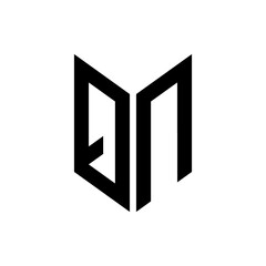 initial letters monogram logo black QN