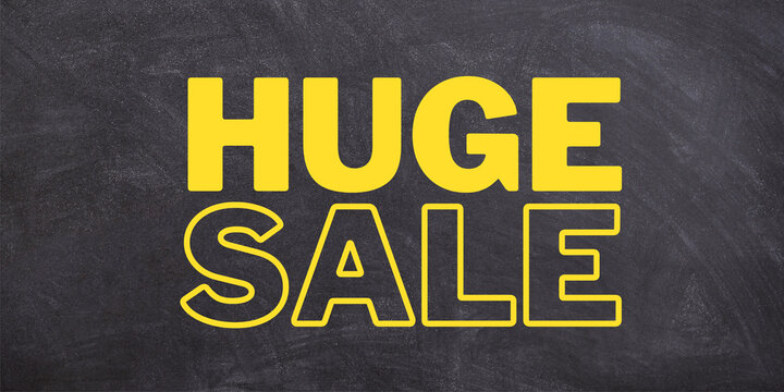 huge sale sign on blackboard