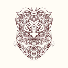 logo dragon illustration with ornament