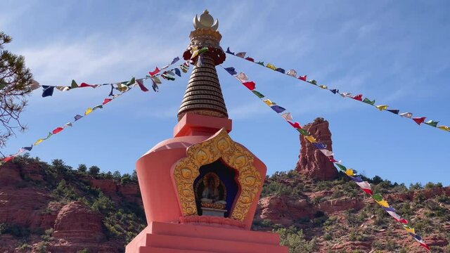 Close-up of the top of the Amitabha Stupa, Sedona, Arizona