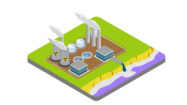 Industrial factory cause air and river pollution