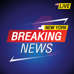 Breaking news. United states of America with backgorund. New York and map on Background vector art image illustration.