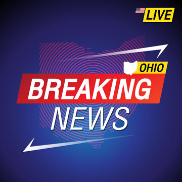 Breaking news. United states of America with backgorund. Ohio and map on Background vector art image illustration.