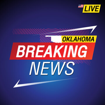 Breaking news. United states of America with backgorund. Oklahoma and map on Background vector art image illustration.