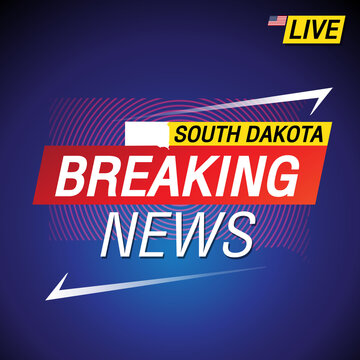 Breaking news. United states of America with backgorund. South Dakota and map on Background vector art image illustration.