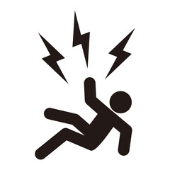 Electric shock vector icon  illustration sign