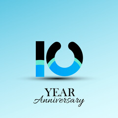 10 Year Anniversary Logo Vector Template Design Illustration Color