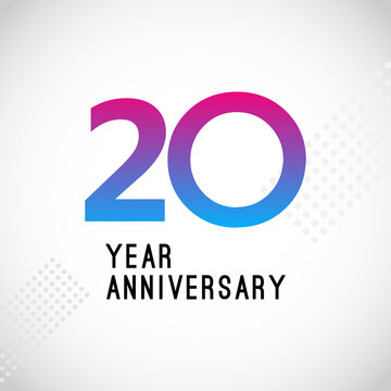 20 Year Anniversary Logo Vector Template Design Illustration White Color