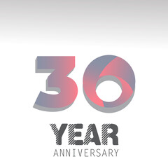 30 Year Anniversary Logo Vector Template Design Illustration White Color