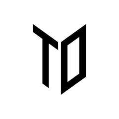 initial letters monogram logo black TO