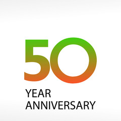 50 Year Anniversary Logo Vector Template Design Illustration White Color
