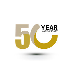 50 Year Anniversary Logo Vector Template Design Illustration White Color