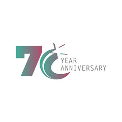 Obraz premium 70 Year Anniversary Logo Vector Template Design Illustration White Color