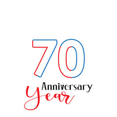70 Year Anniversary Logo Vector Template Design Illustration White Color