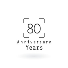 80 Year Anniversary Logo Vector Template Design Illustration White Color