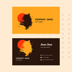 Business Card Template. Professional and Clean Brown  Color Business Card Design, Suitable for corporate stationery brand identity and personal business card