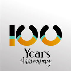 100 Year Anniversary Logo Vector Template Design Illustration White Color