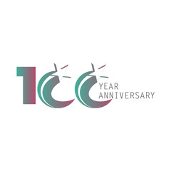 100 Year Anniversary Logo Vector Template Design Illustration White Color