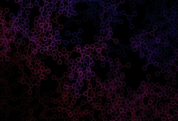 Dark Blue, Red vector pattern with artificial intelligence network.