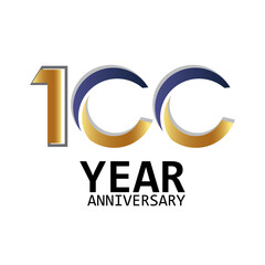 100 Year Anniversary Logo Vector Template Design Illustration White Color