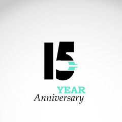 15 Year Anniversary Logo Vector Template Design Illustration
