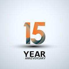 15 Year Anniversary Logo Vector Template Design Illustration